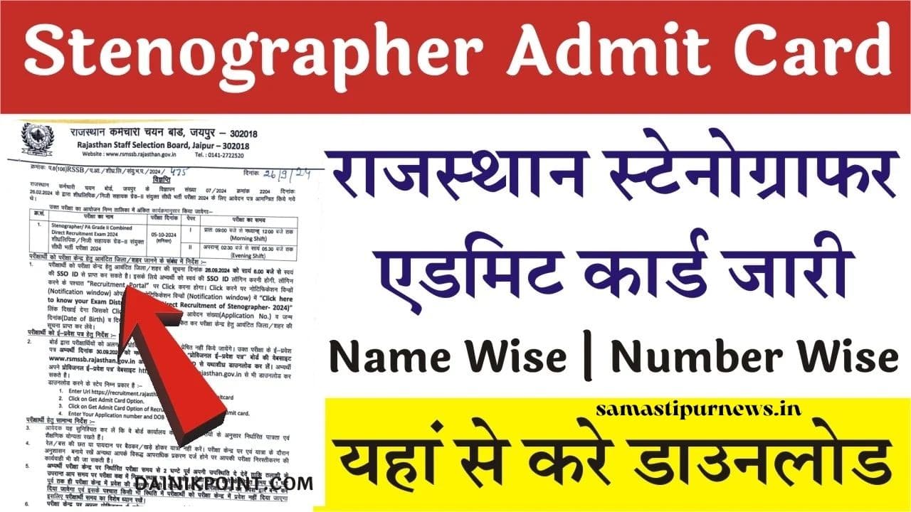 Stenographer Admit Card 2024 | एसएससी स्टेनोग्राफर पेपर-1 के एडमिट कार्ड जारी, ऐसे करें अभी डाउनलोड