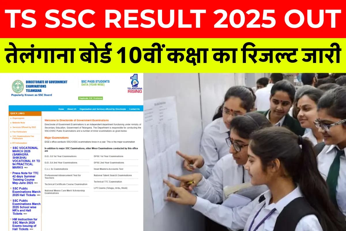 TS SSC Result 2025 OUT: तेलंगाना बोर्ड 10वीं का रिजल्ट जारी, यहां देखें पूरा प्रोसेस | Telangana SSC Results