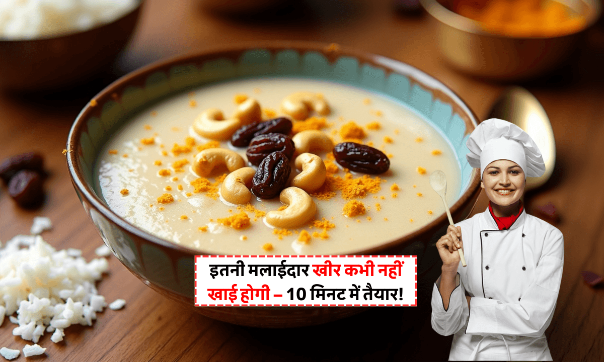 Coconut Kheer Recipe in Hindi: मॉडर्न अंदाज़ में बनाएं नारियल की खीर – घर पर आसान तरीका